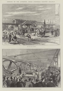 Opening van de Liverpool Docks bovengrondse elektrische spoorweg door Melton Prior